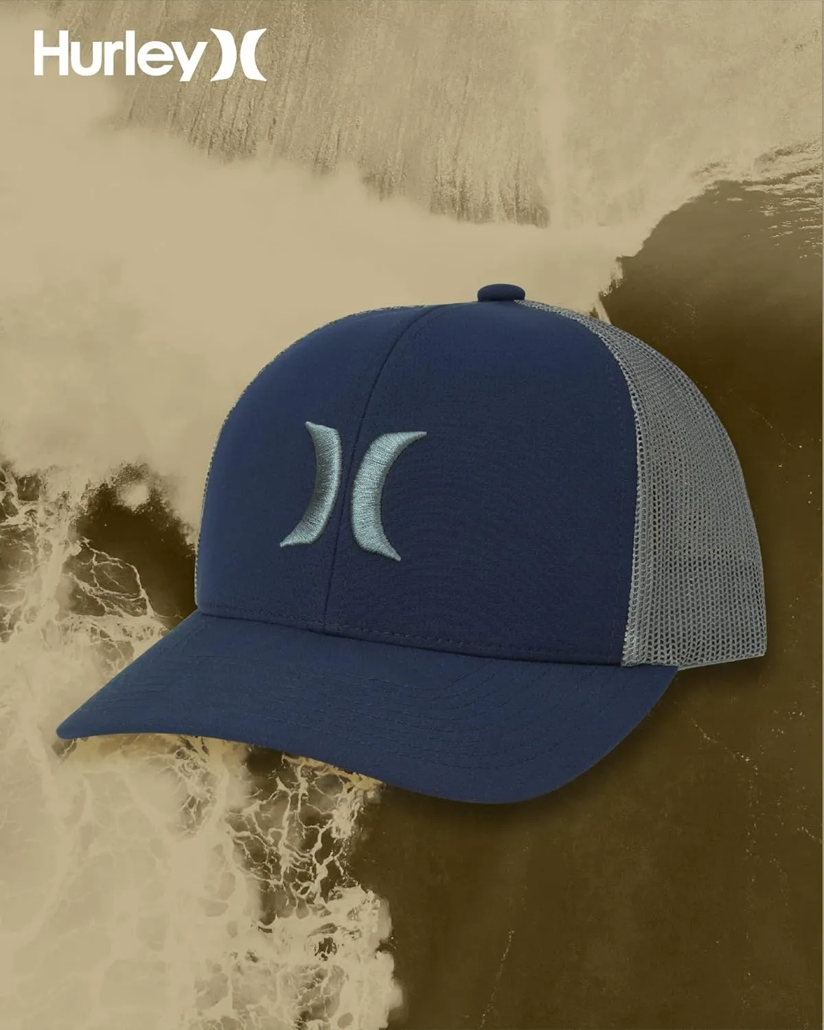 Hurley Men's Caps - Del Mar Mesh Panel Baseball Cap Trucker Hat - Snap Back Hats for Men