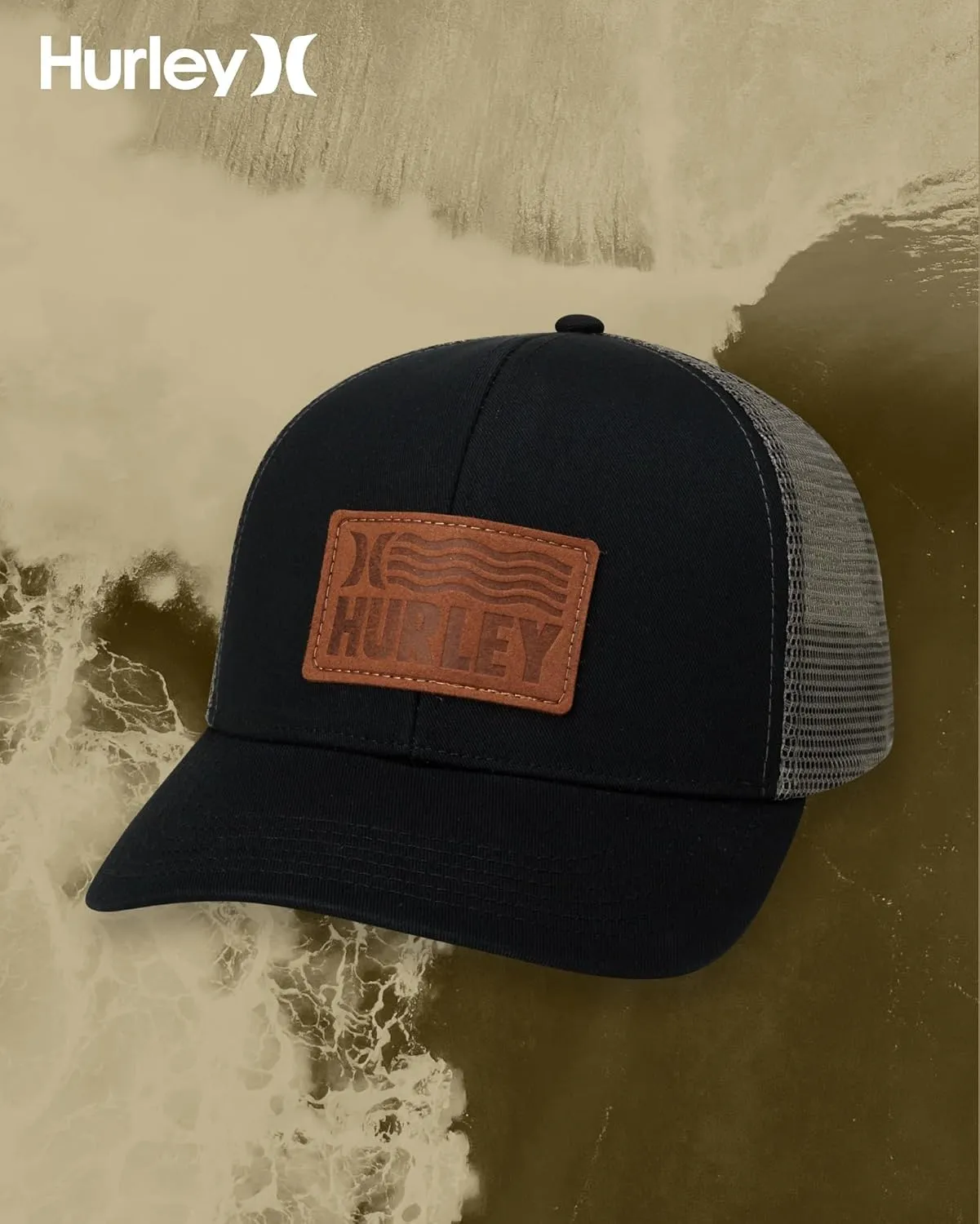 Hurley Men's Caps - Fairway Trucker Mesh Panel Baseball Cap Trucker Hat - Snap Back Hats for Men