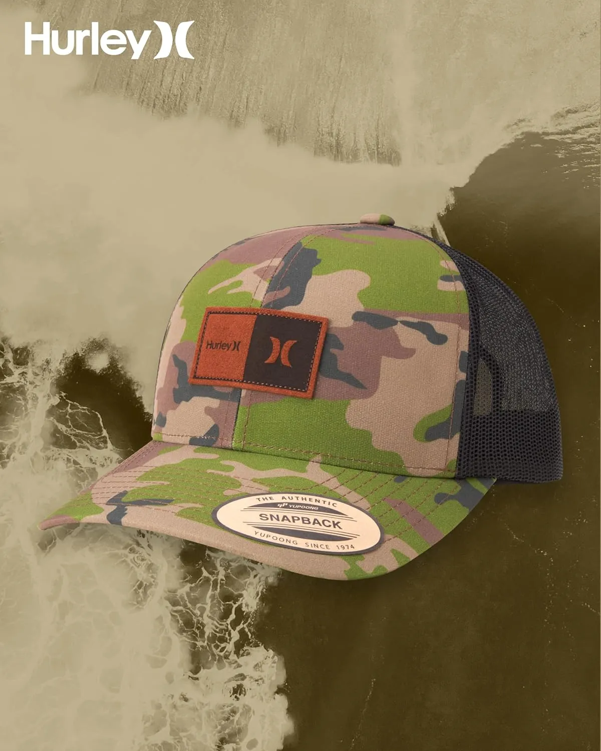 Hurley Men's Caps - Fairway Trucker Mesh Panel Baseball Cap Trucker Hat - Snap Back Hats for Men