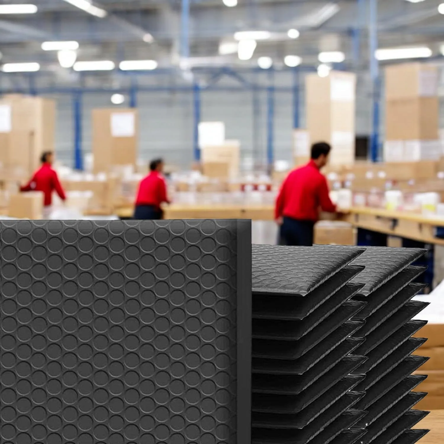 iMBAPrice 100-Pack #6 (12.5" x 19") Pure Black Color Self Seal Poly Bubble Mailers Padded Shipping Envelopes (Total 100 Bags)