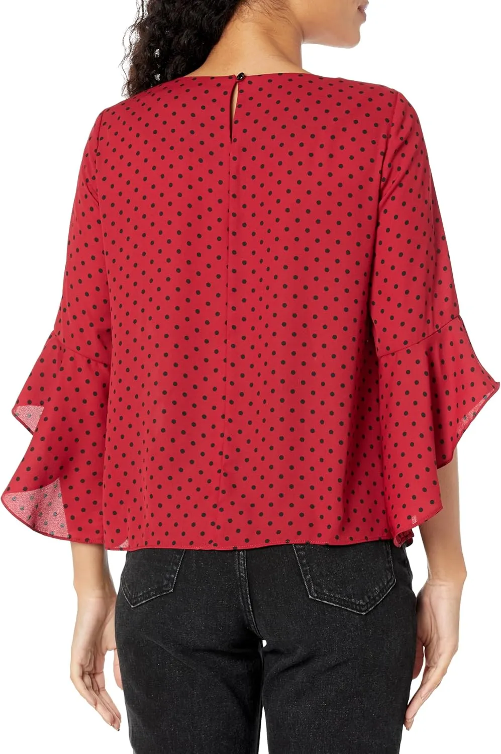 Kasper Women's Ruffle SLV Printed Blouse