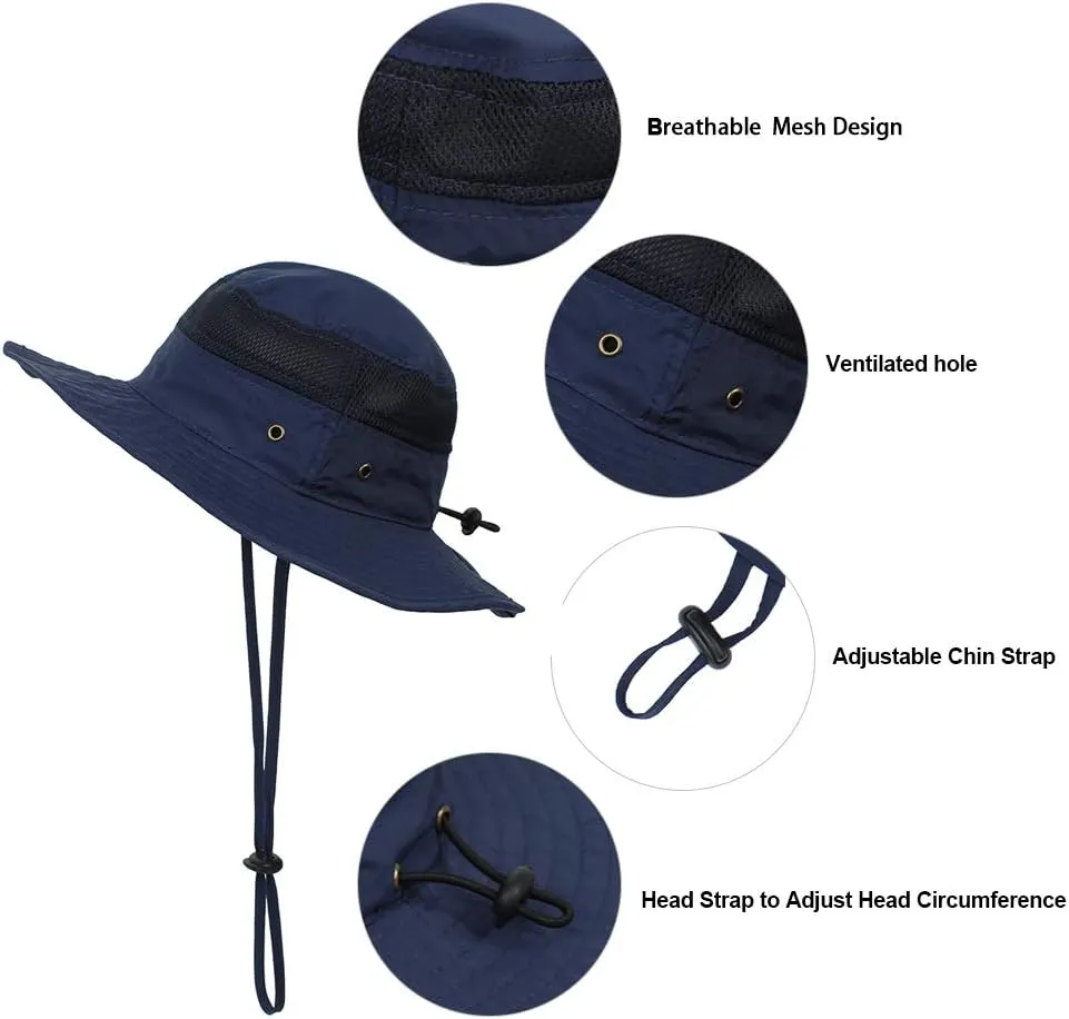 Kids Mesh Sun Hat Toddler Baby Summer Wide Brim Beach Hat Sun Protection Hiking Hat Fishing Hat