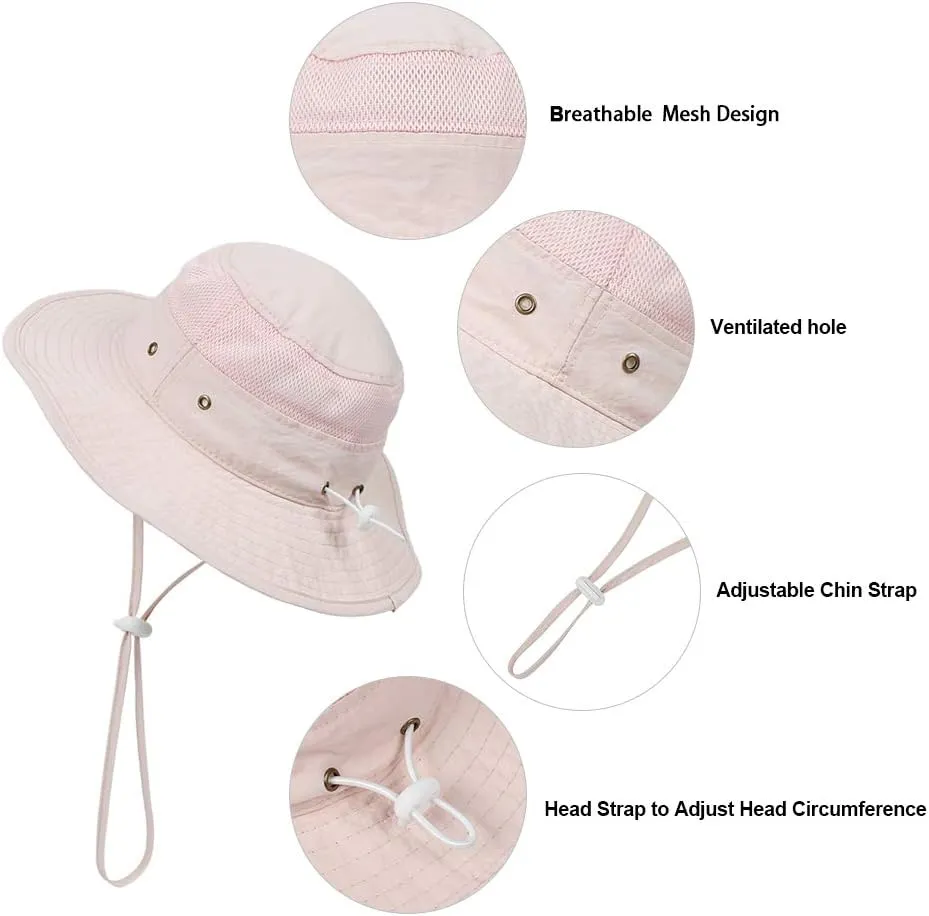 Kids Mesh Sun Hat Toddler Baby Summer Wide Brim Beach Hat Sun Protection Hiking Hat Fishing Hat
