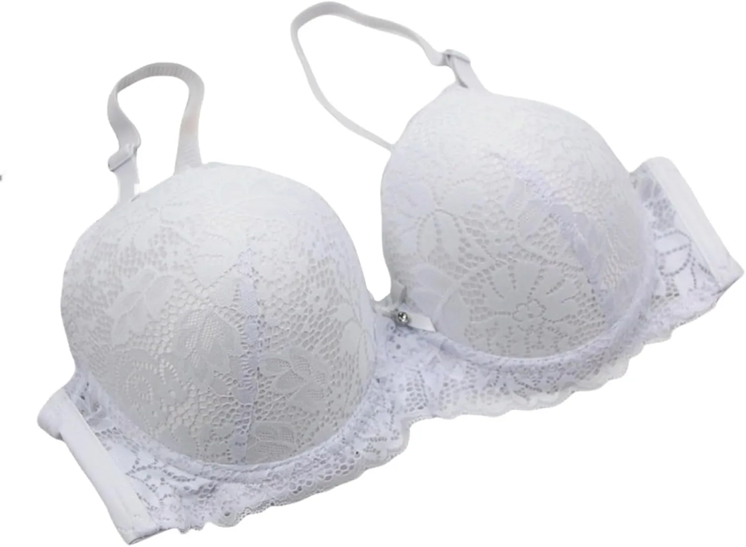 Lace Bralettes for Women 2 Pack Sexy Lingerie Push Up Bra with Adjustable Straps Minimizer Lingerie