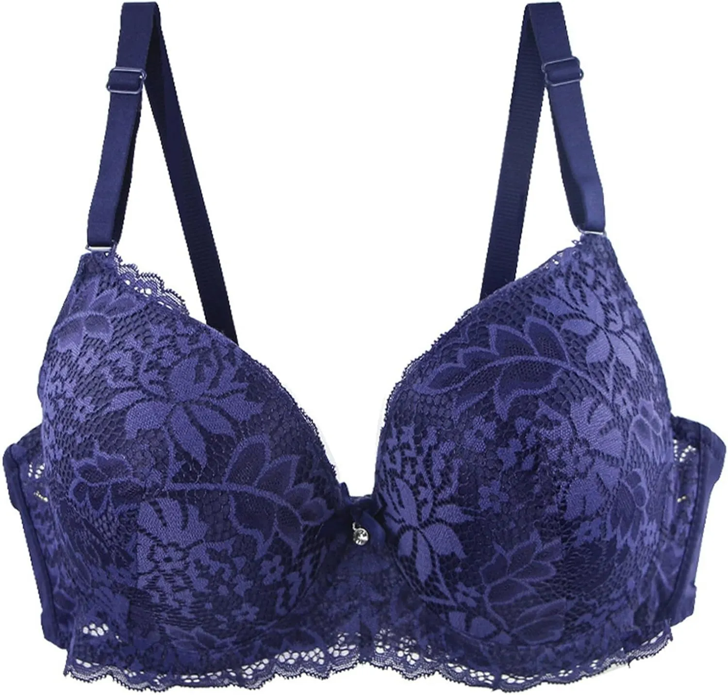 Lace Bralettes for Women 2 Pack Sexy Lingerie Push Up Bra with Adjustable Straps Minimizer Lingerie
