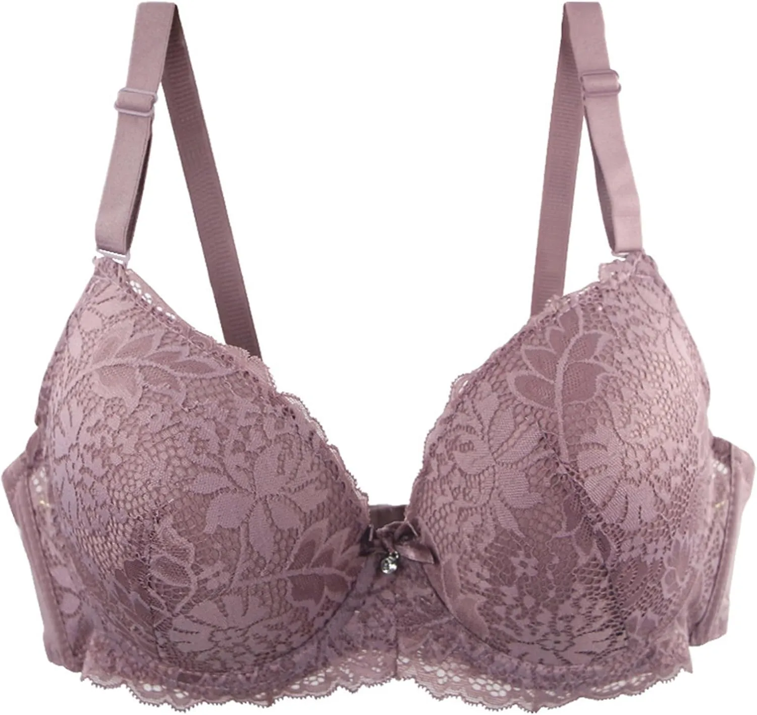 Lace Bralettes for Women 2 Pack Sexy Lingerie Push Up Bra with Adjustable Straps Minimizer Lingerie
