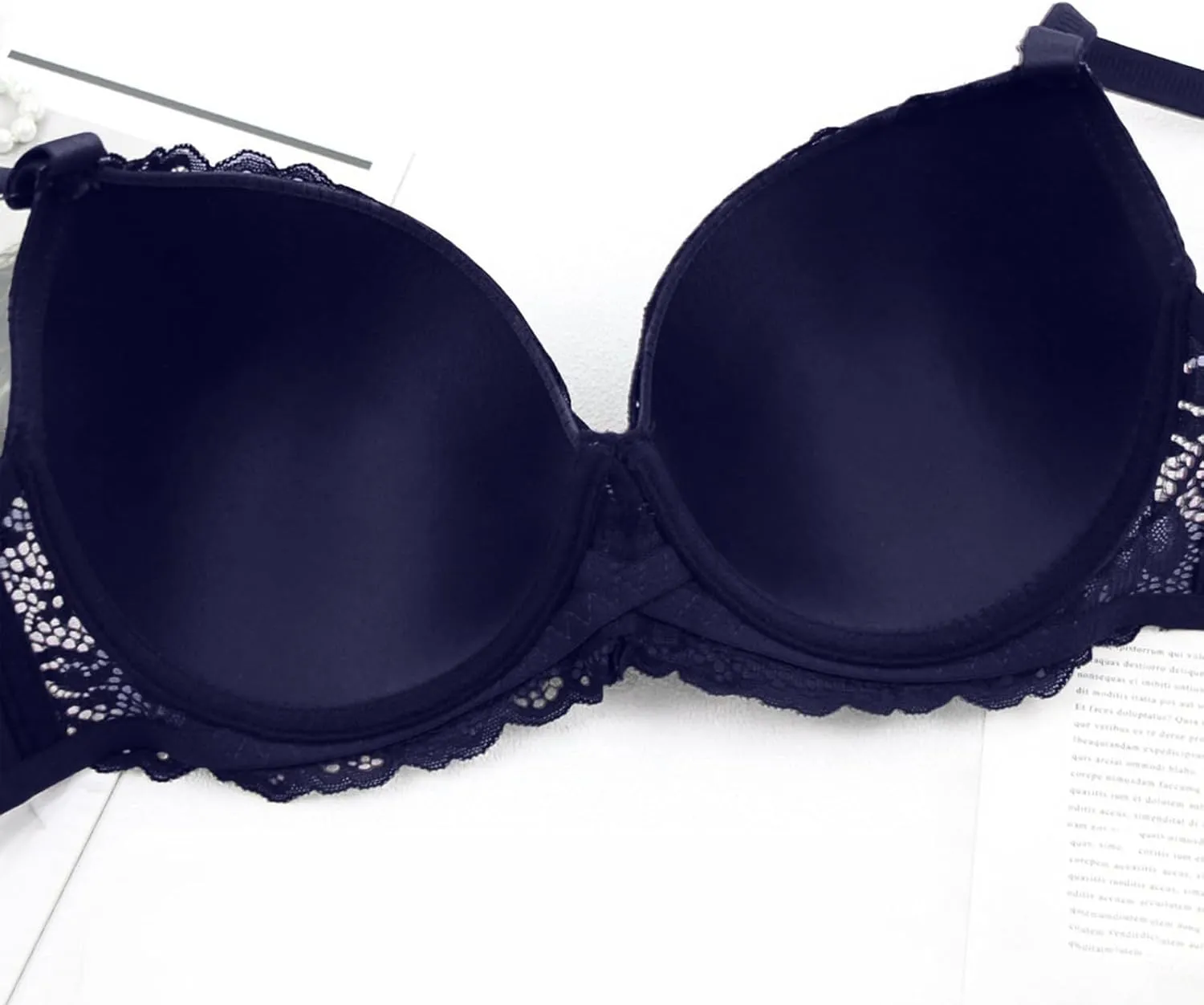 Lace Bralettes for Women 2 Pack Sexy Lingerie Push Up Bra with Adjustable Straps Minimizer Lingerie