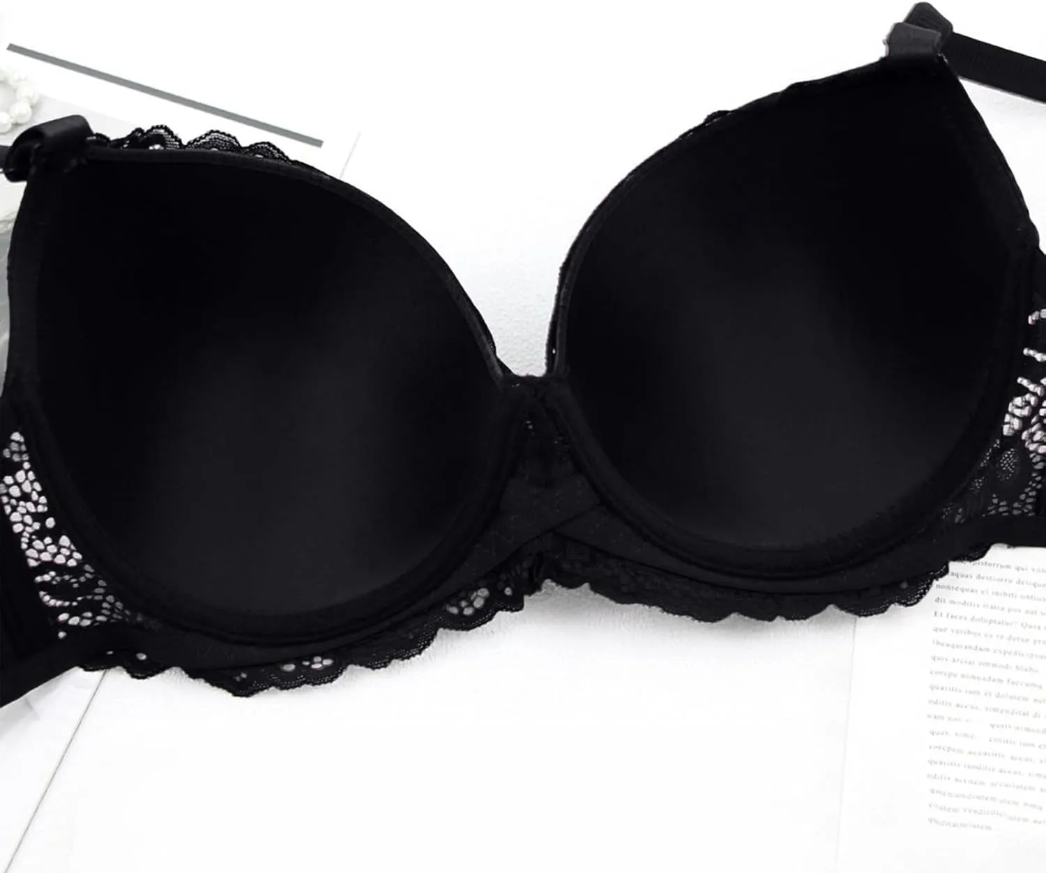 Lace Bralettes for Women 2 Pack Sexy Lingerie Push Up Bra with Adjustable Straps Minimizer Lingerie