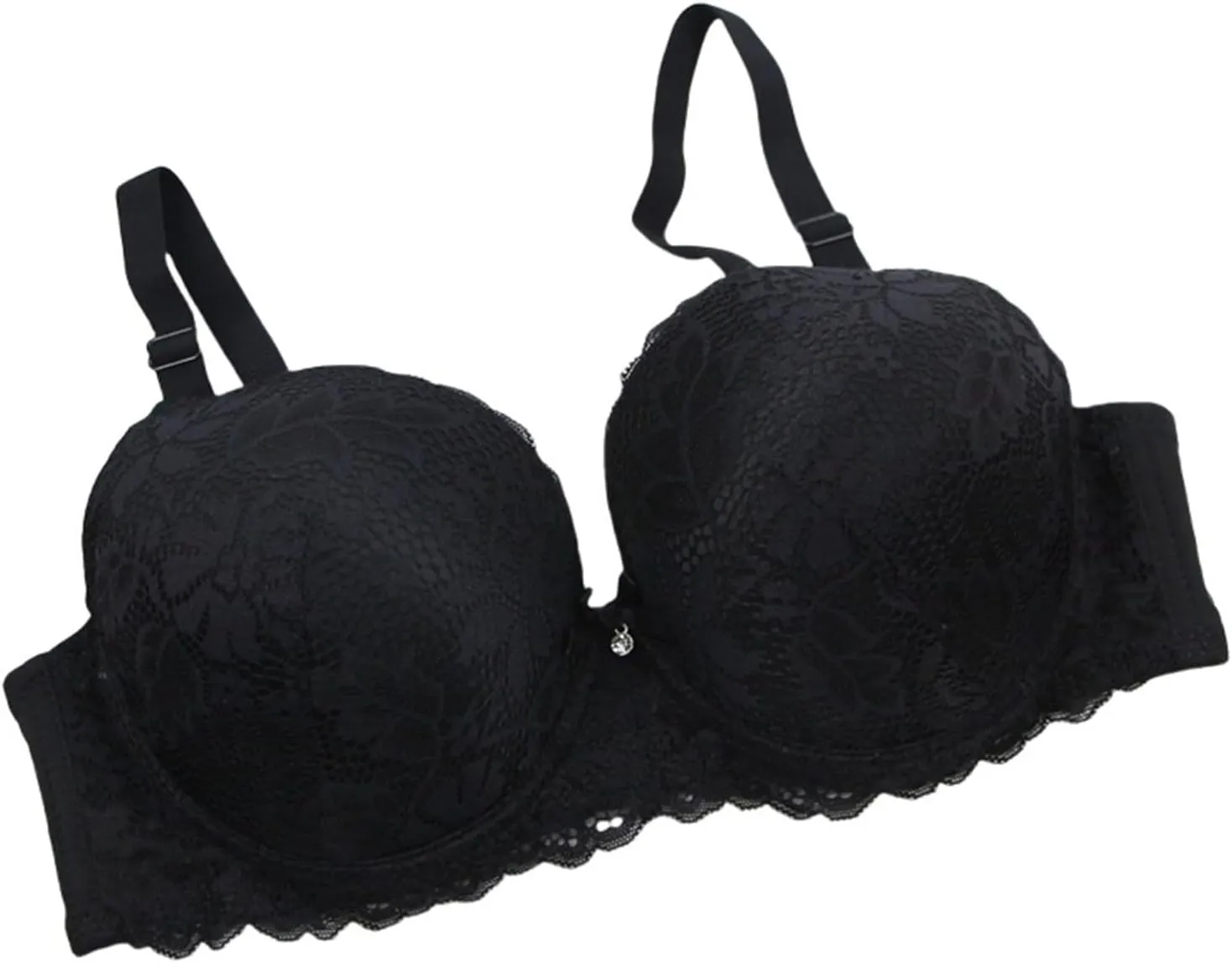 Lace Bralettes for Women 2 Pack Sexy Lingerie Push Up Bra with Adjustable Straps Minimizer Lingerie
