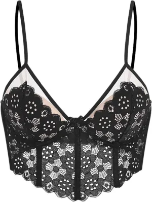 Lace Bralettes for Women,Lightweight Breathability Push Up Deep V Bras,Exotic Underwear Lingerie for Women