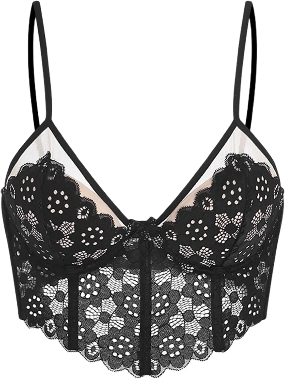 Lace Bralettes for Women,Lightweight Breathability Push Up Deep V Bras,Exotic Underwear Lingerie for Women