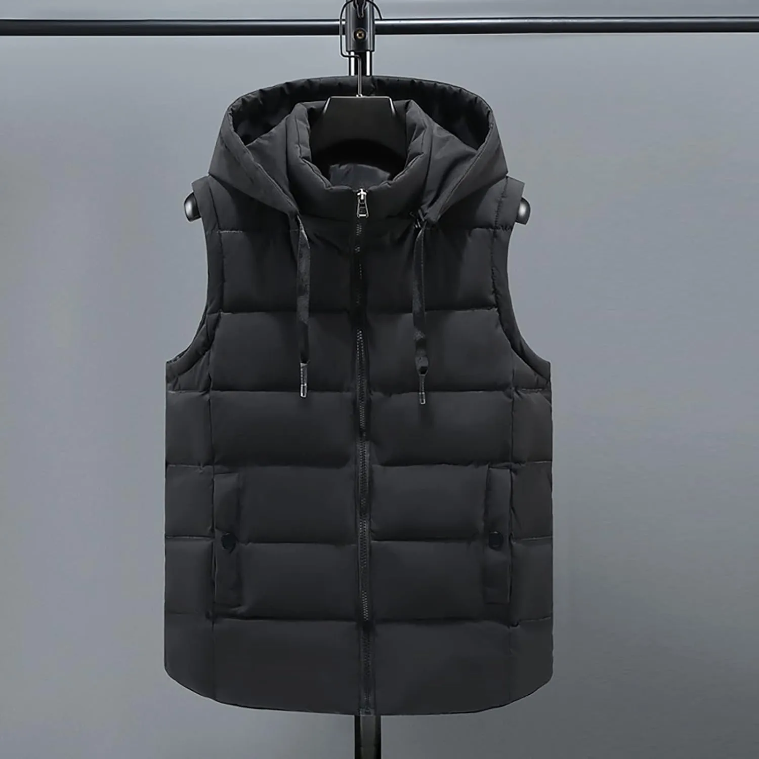 LCMTWX Puffer Jacket Womens European and American Cotton Jackets Color Stand-up Collar Zipper Women's Long Puffer Vest