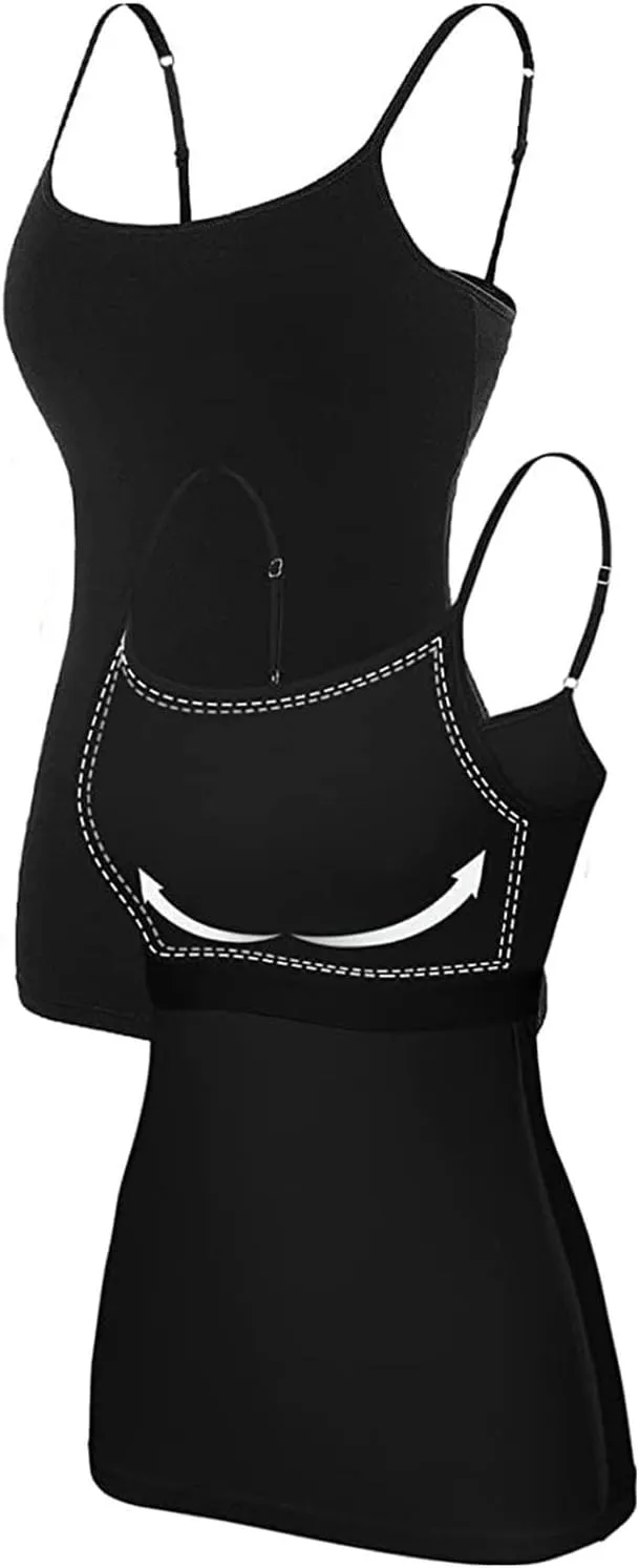 LCMTWX Tank Tops For Women 2024 Bra Pads Bra One Vest Camisole Top Spaghetti Strap Tank Tops White Tank Top Crop Ribbed
