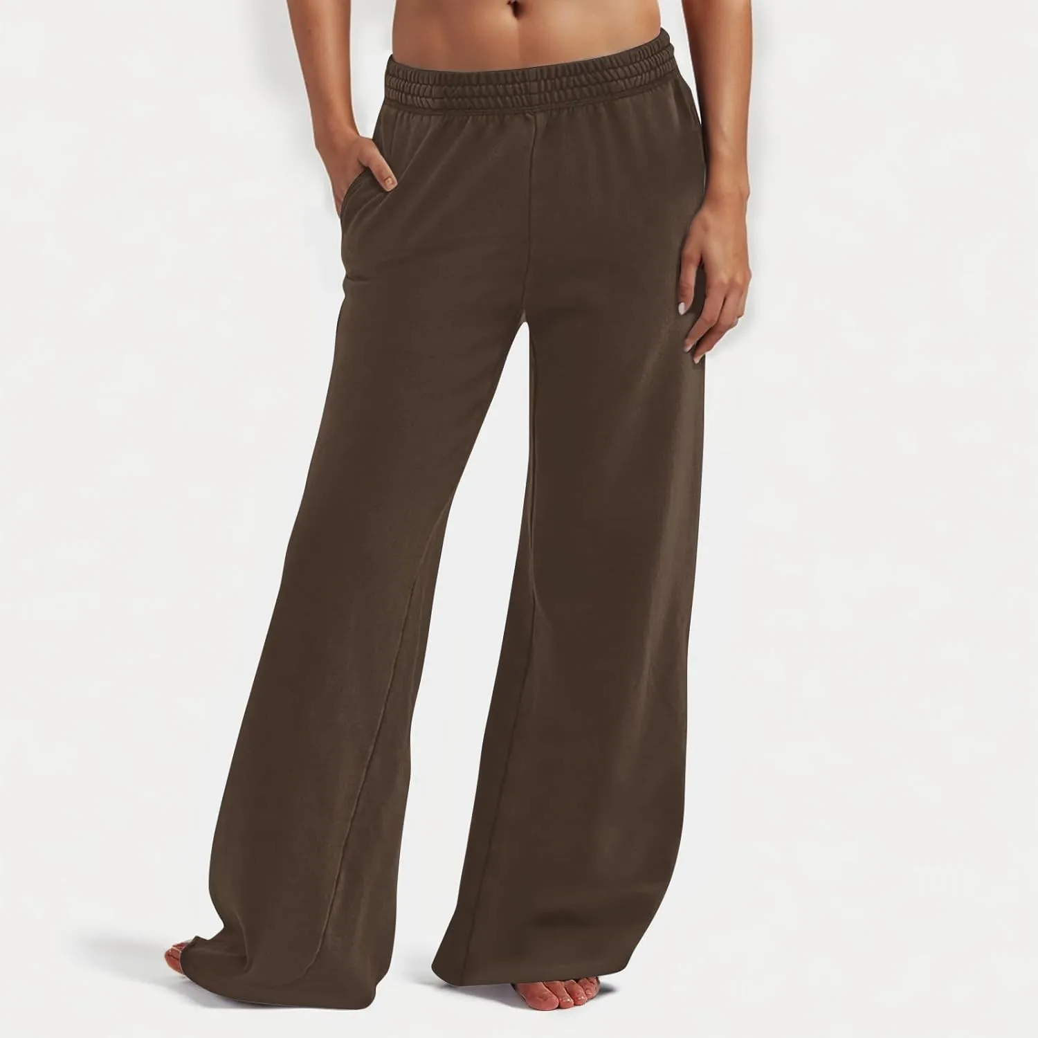 lcziwo Women's Wide Leg Sweatpants with Pockets Baggy Athletic Joggers Elastic Waist Oversized Comfy Casual Trousers