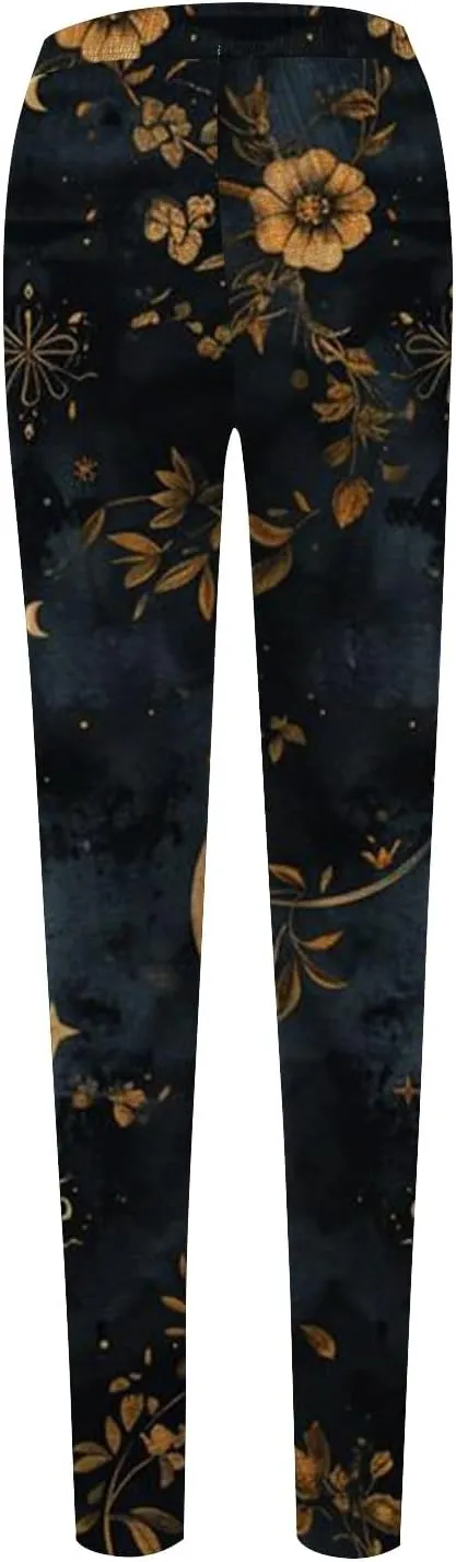 Leggings for Women with Pockets Tummy Control Patterned Work Pants for Women Workout Bottoms for Women