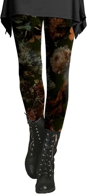 Leggings for Women with Pockets Tummy Control Patterned Work Pants for Women Workout Bottoms for Women