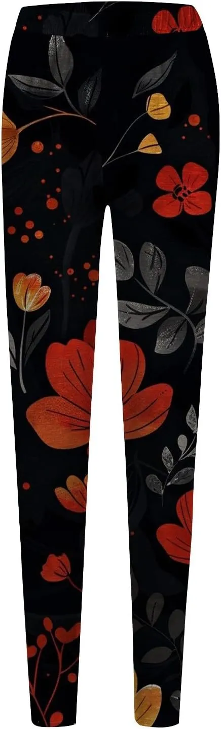 Leggings for Women Workout Pockets Womens Work Pants Patterned Workout Yoga Pants for Women