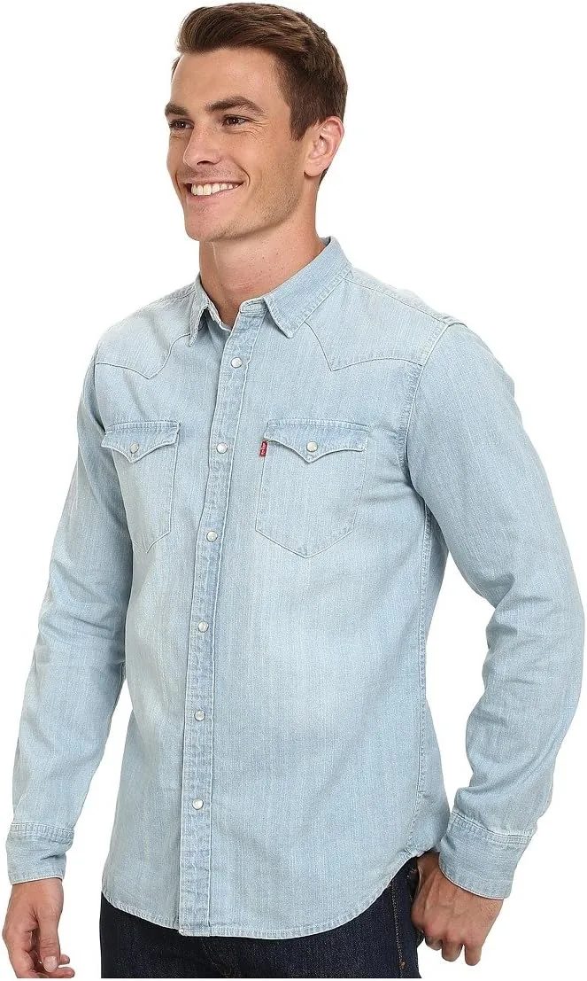 Levi's Men's Standard Barstow Denim Western Snap-Up Shirt
