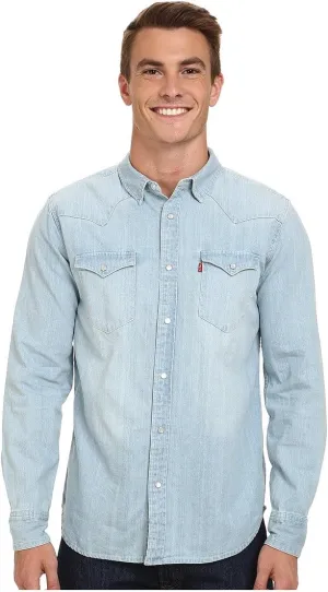 Levi's Men's Standard Barstow Denim Western Snap-Up Shirt