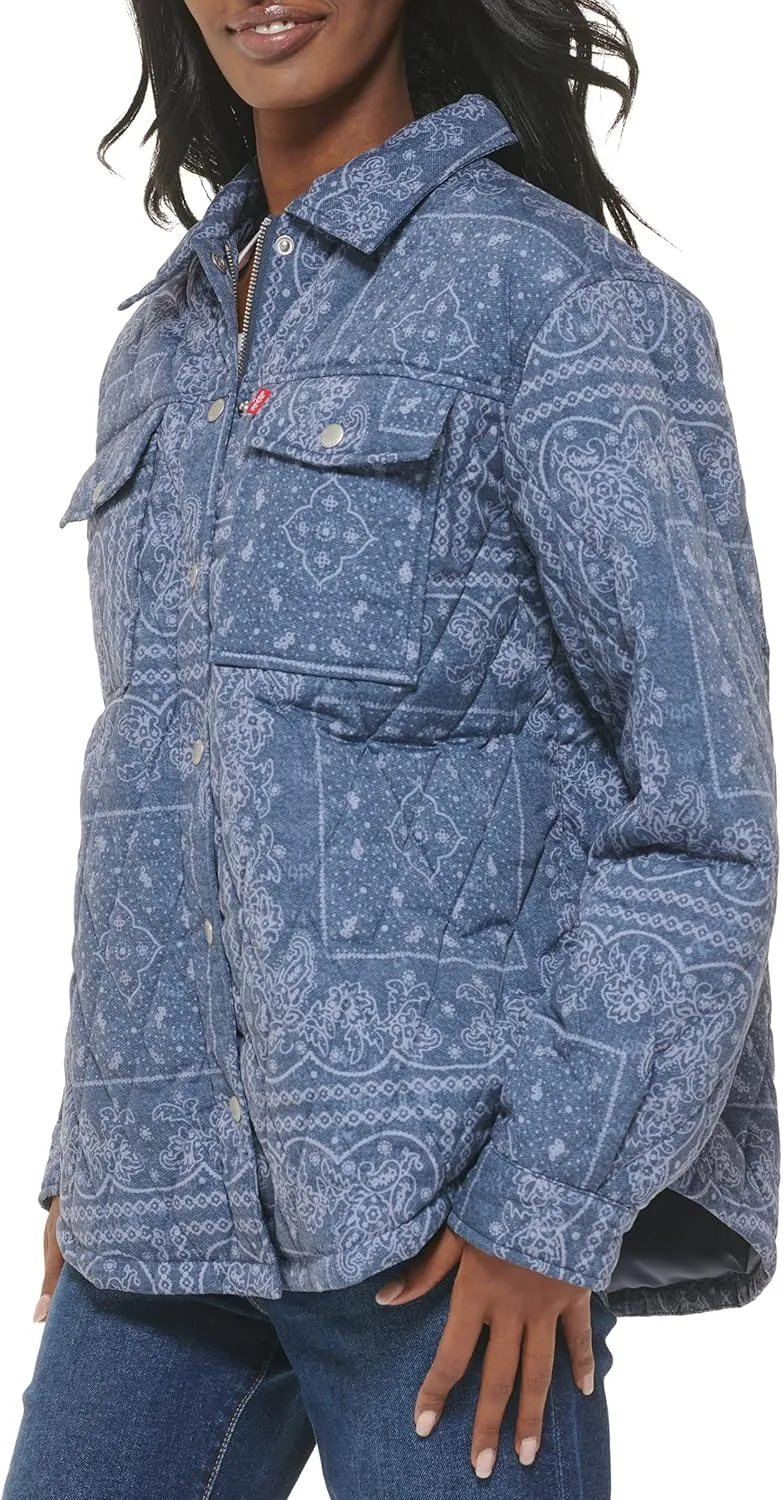 Levi's Women's Diamond Quilted Lightweight Shirt Jacket