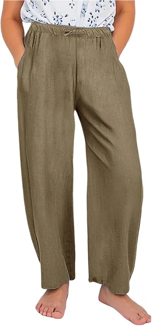 Linen Pants Kids 2025 High Waist Wide Leg Loose Lightweight Trousers Preppy Teens Flowy Causal Daily Active Pants