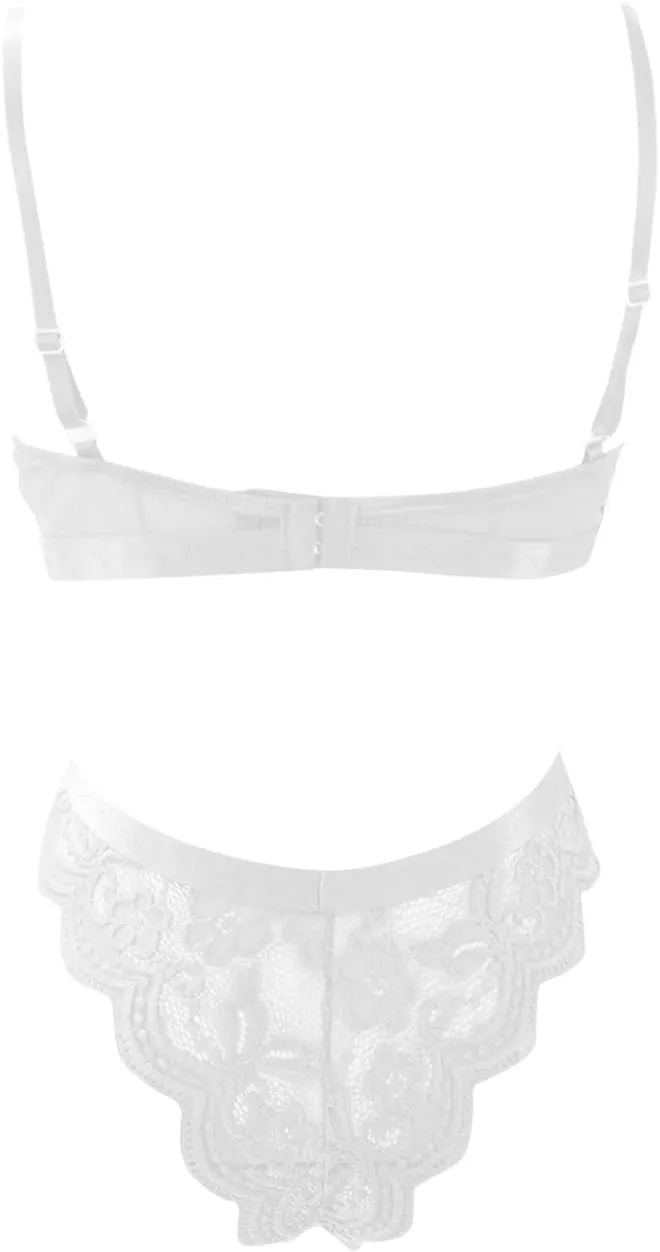 Lingerie for Women 2 Piece Lace Bra and Panty Set See Through Lingerie 2 Piece Sheer Bralette Set