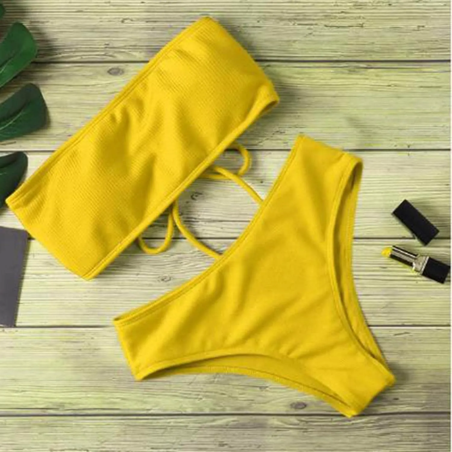 Lingerie Set Women's Sexy Bikini High Waist Split Bathing Suit Lace Bra and Panty Sets 2 Piece Bralette Outfits