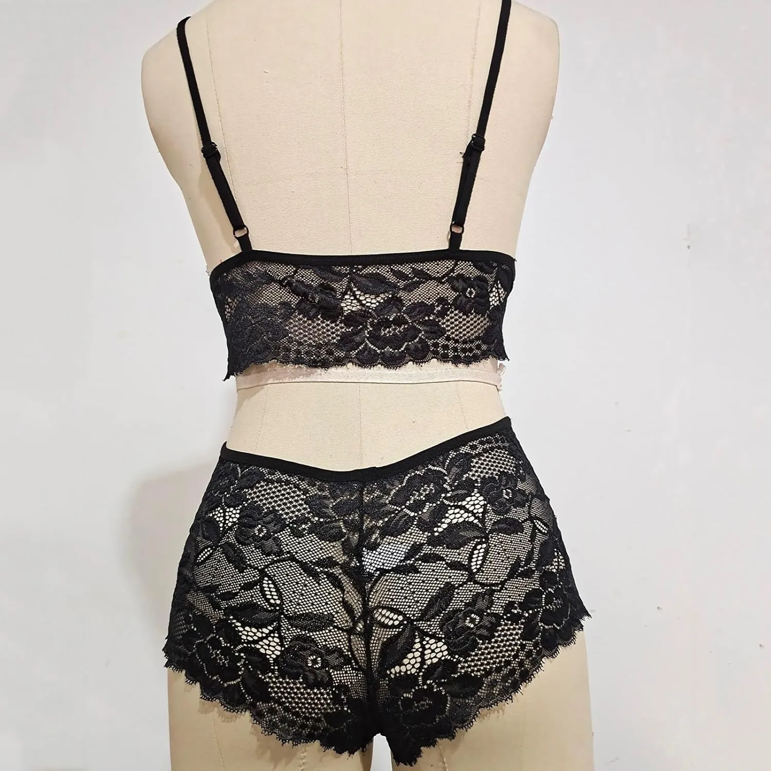 Lingerie Sets Bralette Plus Floral Piece Underwear Women Size Corset Lace Two Bra