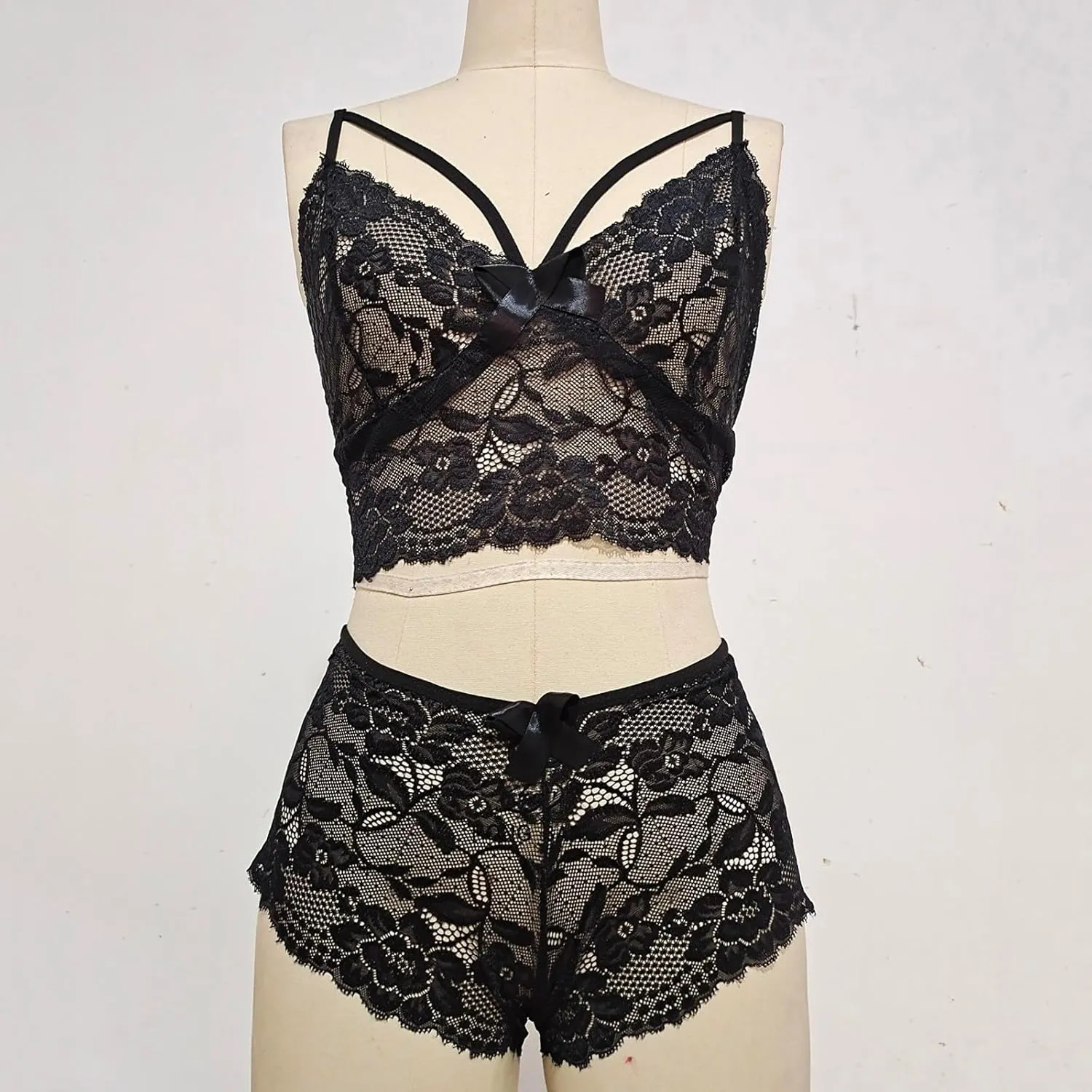 Lingerie Sets Bralette Plus Floral Piece Underwear Women Size Corset Lace Two Bra
