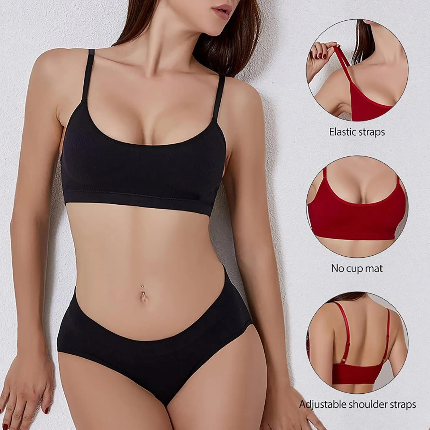 Lingerie Sets for Women Sexy 2 Piece Solid Bralette and Set Sexy Bra and Panty Sets 2 Piece Lace Babydoll