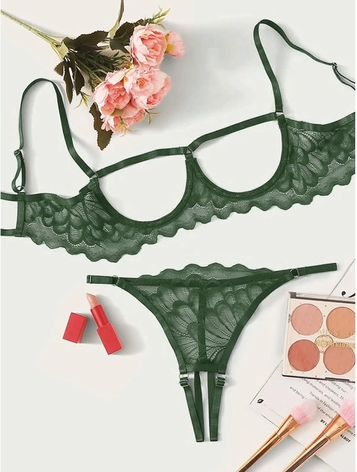 Lingerie Sets for Women Sexy 2 Piece Underwear Lingerie Sleepwear Lace Bra and Panty Sets Bralette Set