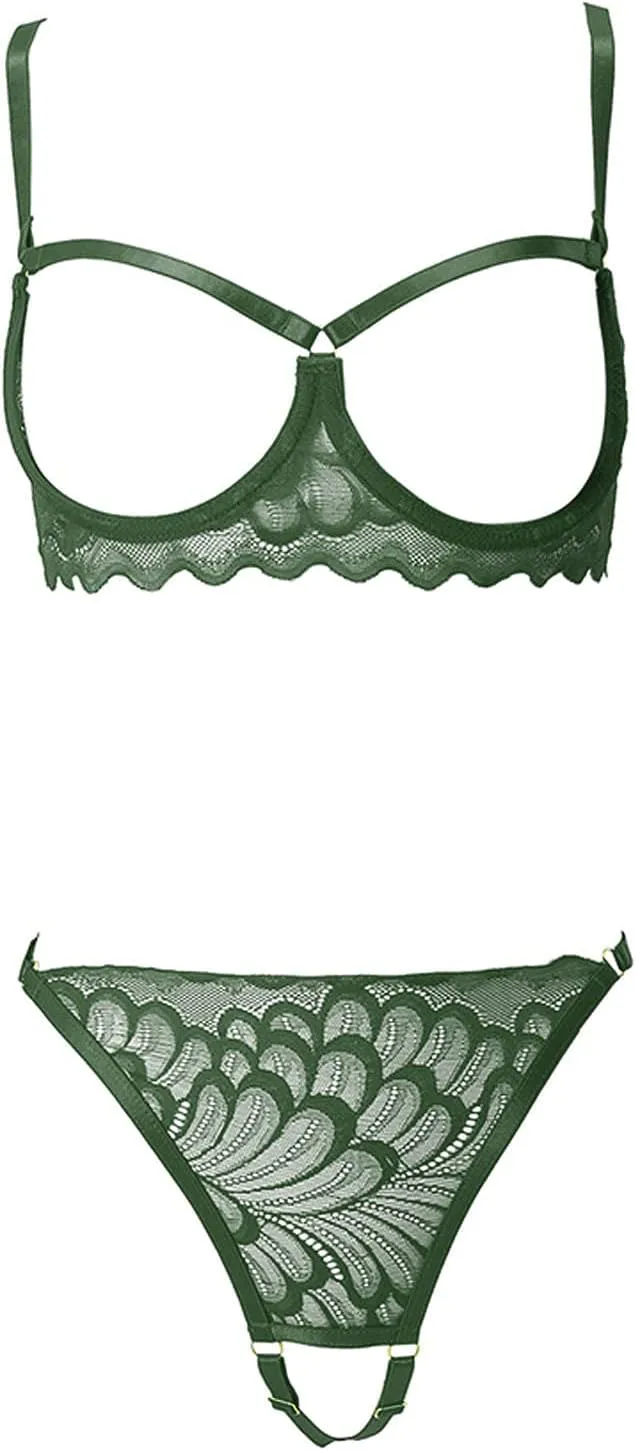 Lingerie Sets for Women Sexy 2 Piece Underwear Lingerie Sleepwear Lace Bra and Panty Sets Bralette Set
