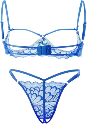 Lingerie Sets for Women Sexy 2 Piece Underwear Lingerie Sleepwear Lace Bra and Panty Sets Bralette Set