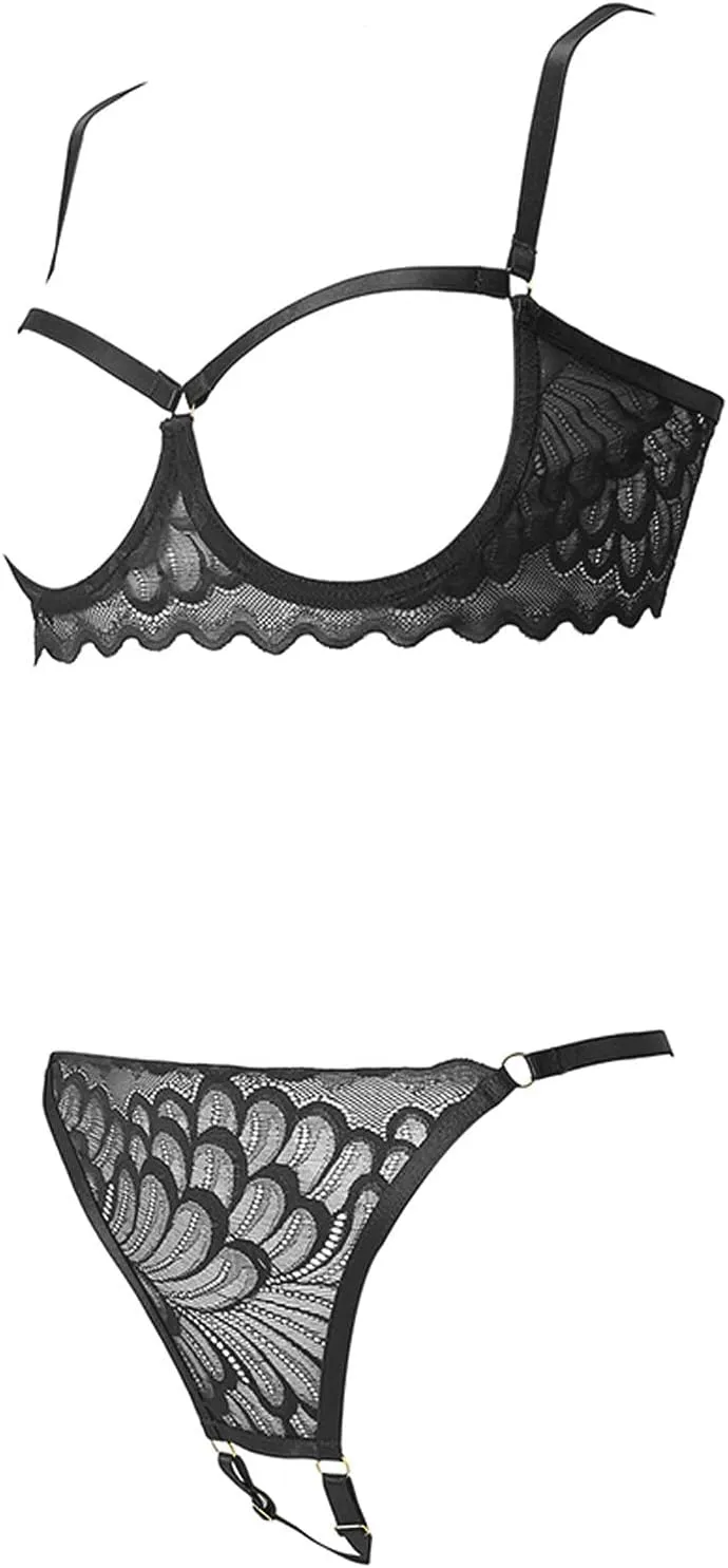 Lingerie Sets for Women Sexy 2 Piece Underwear Lingerie Sleepwear Lace Bra and Panty Sets Bralette Set