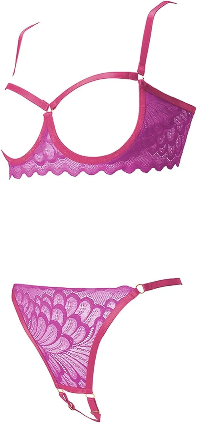 Lingerie Sets for Women Sexy 2 Piece Underwear Lingerie Sleepwear Lace Bra and Panty Sets Bralette Set