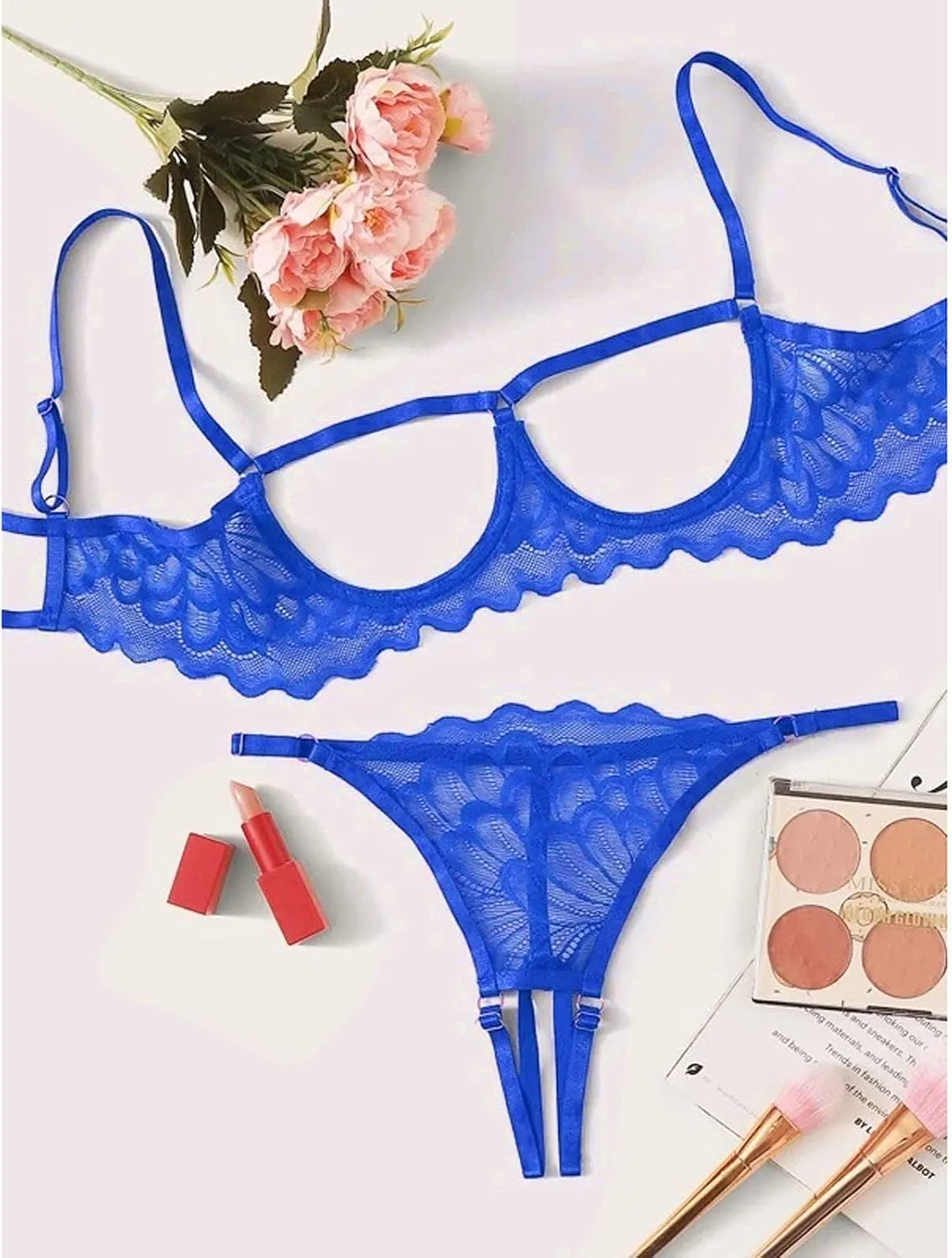 Lingerie Sets for Women Sexy 2 Piece Underwear Lingerie Sleepwear Lace Bra and Panty Sets Bralette Set