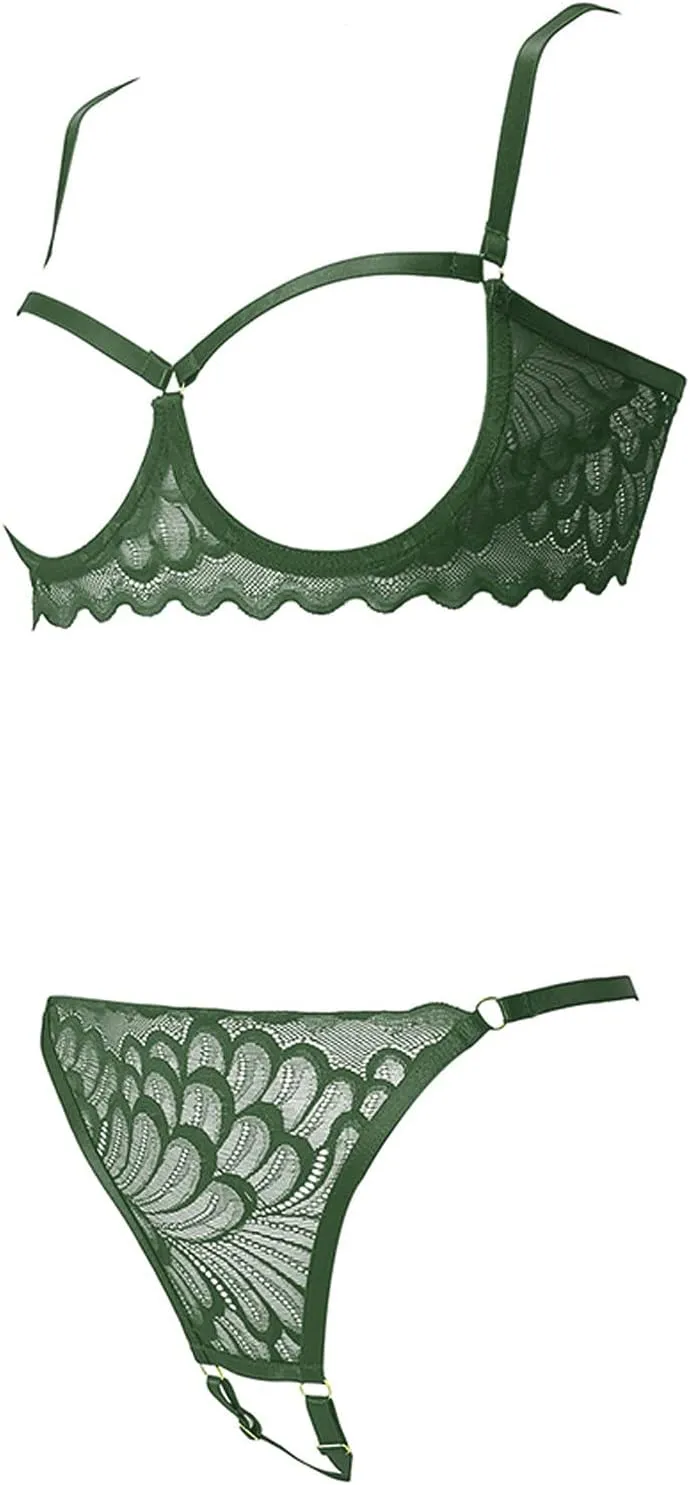 Lingerie Sets for Women Sexy 2 Piece Underwear Lingerie Sleepwear Lace Bra and Panty Sets Bralette Set