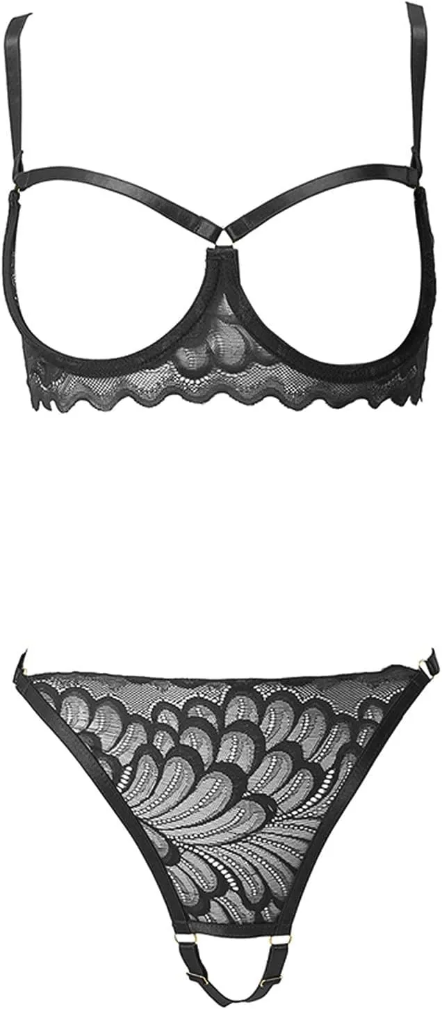 Lingerie Sets for Women Sexy 2 Piece Underwear Lingerie Sleepwear Lace Bra and Panty Sets Bralette Set
