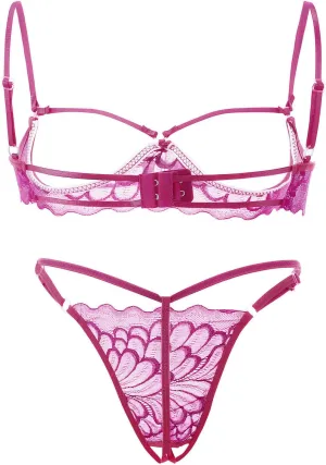 Lingerie Sets for Women Sexy 2 Piece Underwear Lingerie Sleepwear Lace Bra and Panty Sets Bralette Set