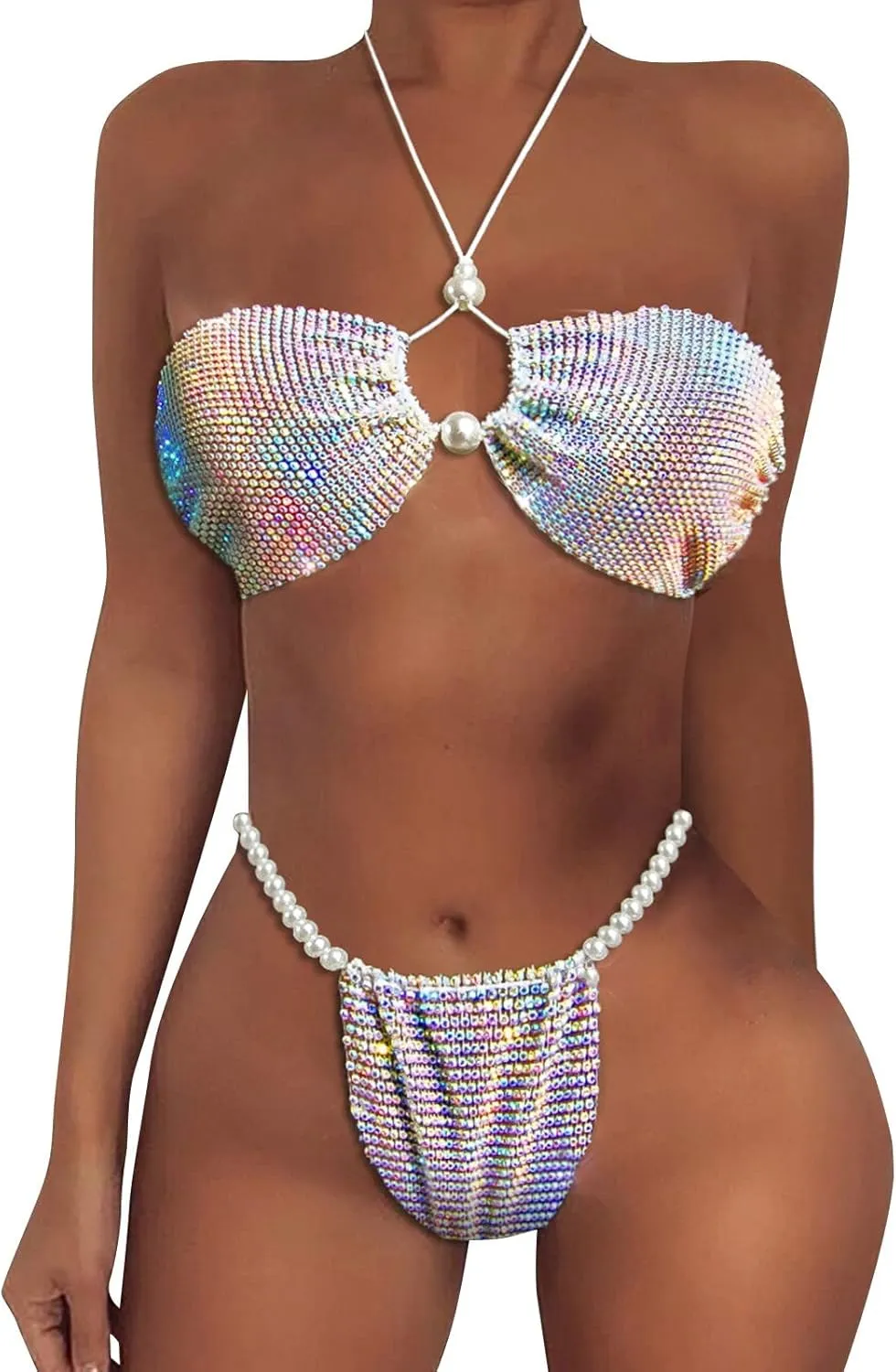 Lingerie Sets for Women Sexy Binding Neck Bikini Two Piece Set Lace Bra and Panty Sets 2 Piece Lace Bralette Set