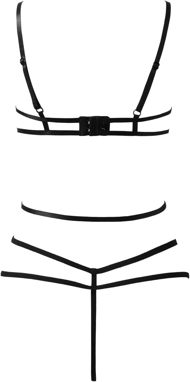 Lingerie Sets for Women Sexy See Through Pajama Sets Bra and Panty Teddy Lingerie V Neck 2 Piece
