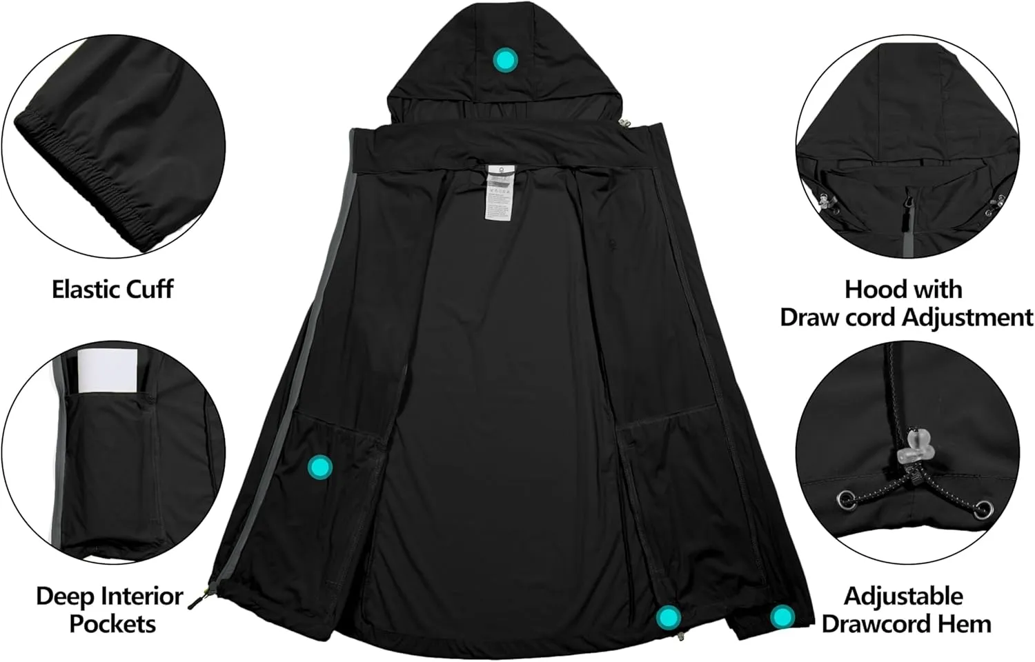 Little Donkey Andy Mens Sun Protection Breathable Jacket UPF 50 , Lightweight Summer Shirts Packable for Running Hiking