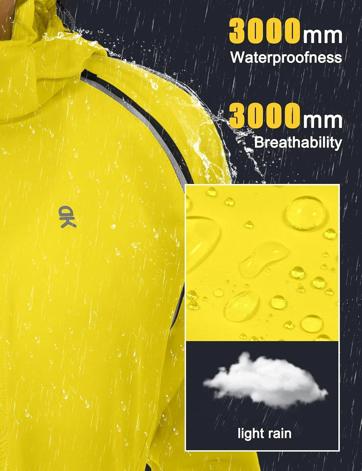 Little Donkey Andy Women's Lightweight Waterproof Cycling Jacket with Removable Sleeves & Hood for Biking Running Golf