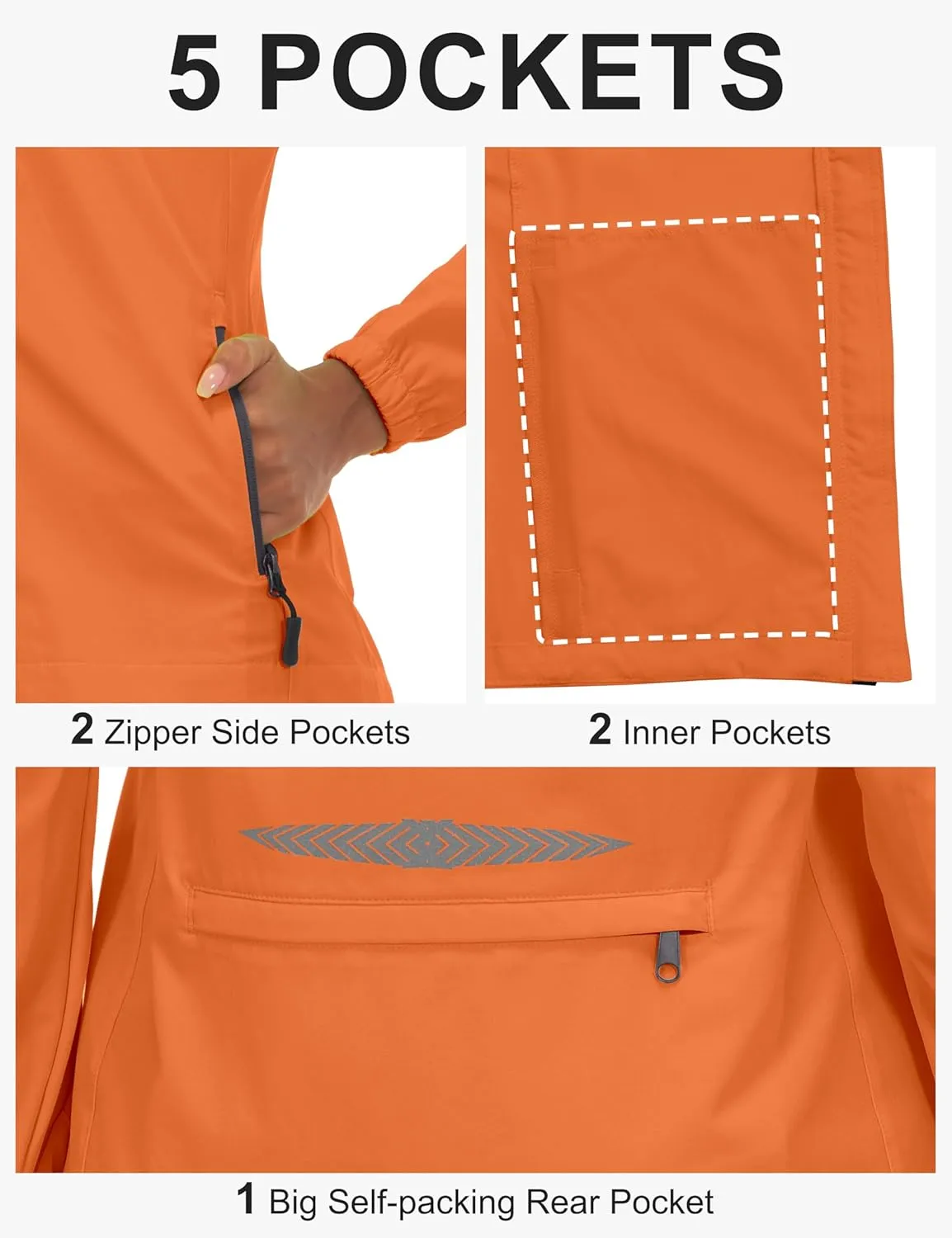 Little Donkey Andy Women's Lightweight Waterproof Cycling Jacket with Removable Sleeves for Biking Running Golf
