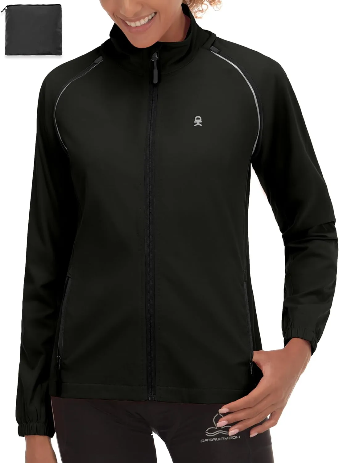 Little Donkey Andy Women's Lightweight Waterproof Cycling Jacket with Removable Sleeves for Biking Running Golf