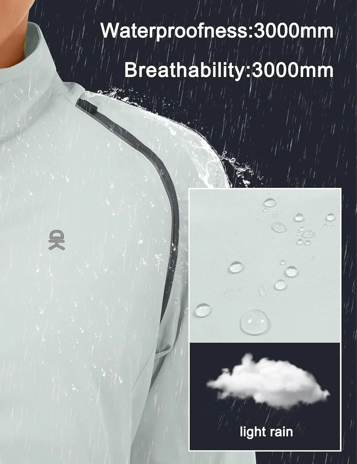 Little Donkey Andy Women's Lightweight Waterproof Cycling Jacket with Removable Sleeves for Biking Running Golf