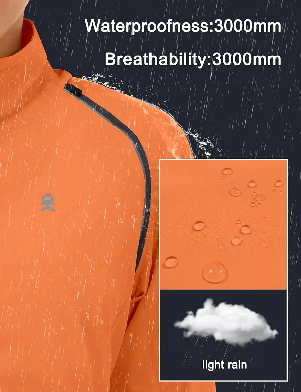 Little Donkey Andy Women's Lightweight Waterproof Cycling Jacket with Removable Sleeves for Biking Running Golf