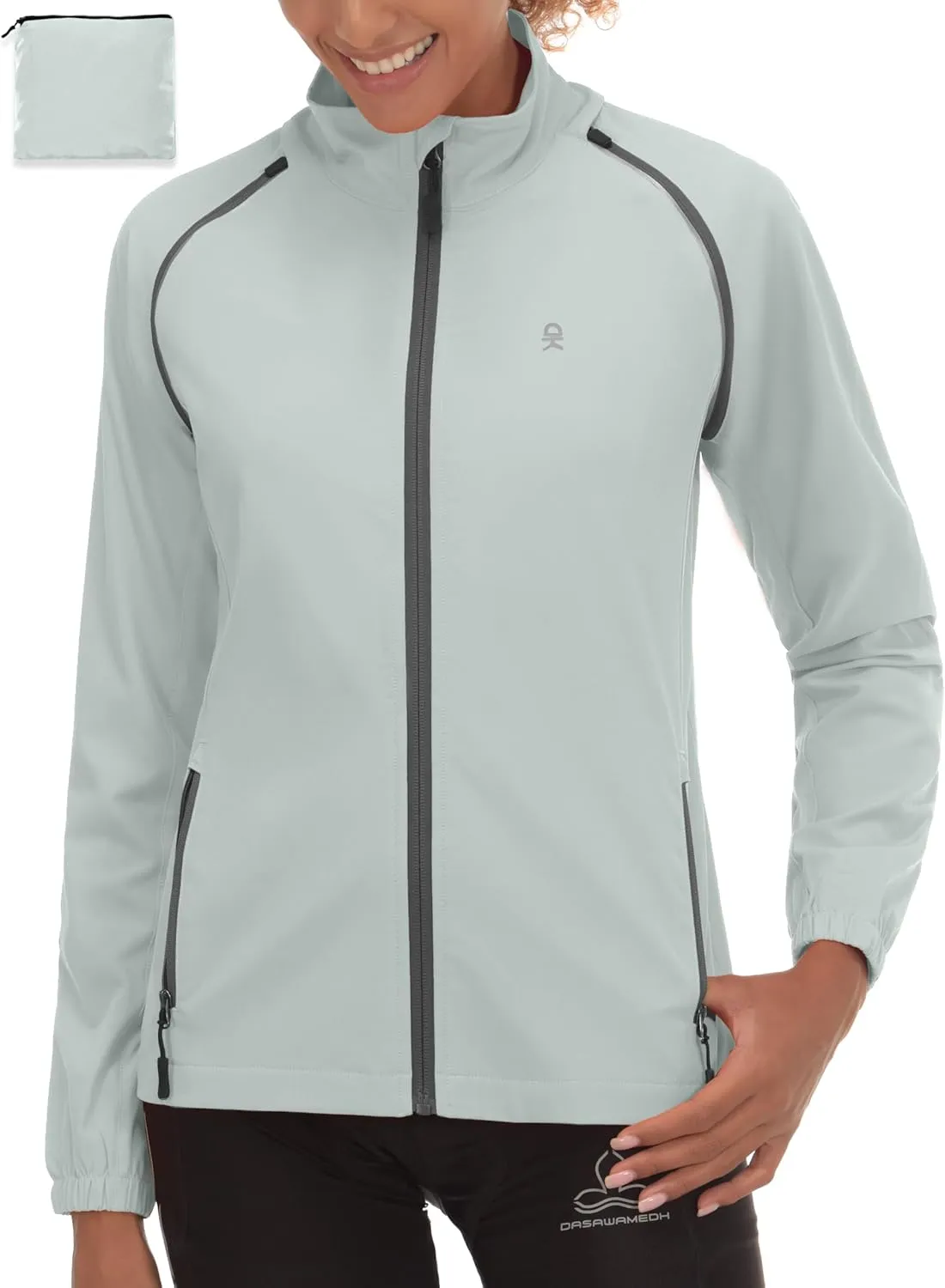 Little Donkey Andy Women's Lightweight Waterproof Cycling Jacket with Removable Sleeves for Biking Running Golf