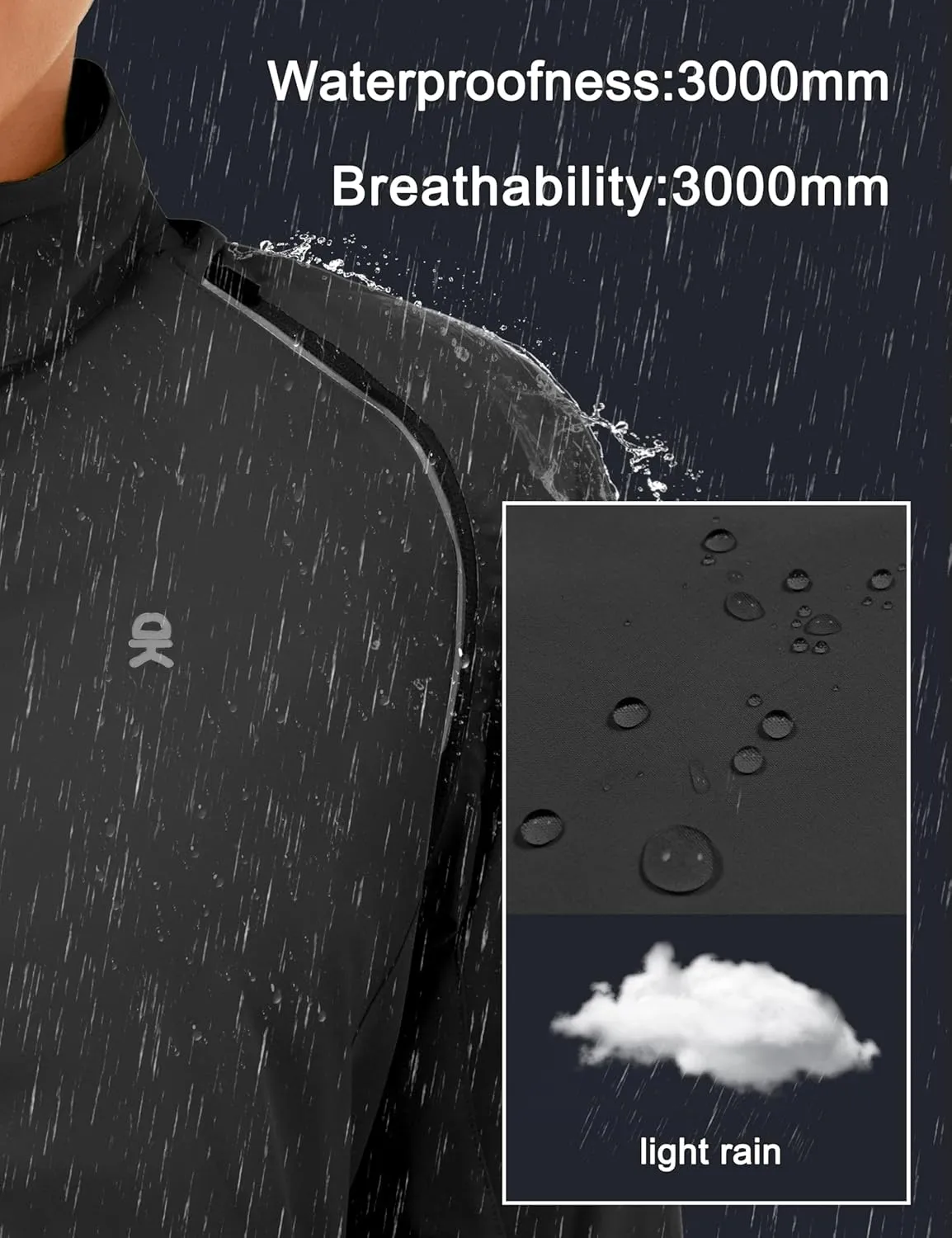 Little Donkey Andy Women's Lightweight Waterproof Cycling Jacket with Removable Sleeves for Biking Running Golf