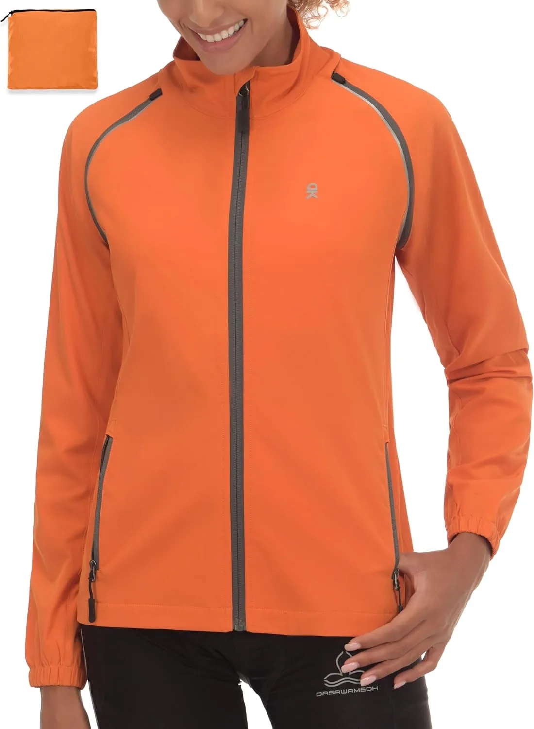 Little Donkey Andy Women's Lightweight Waterproof Cycling Jacket with Removable Sleeves for Biking Running Golf